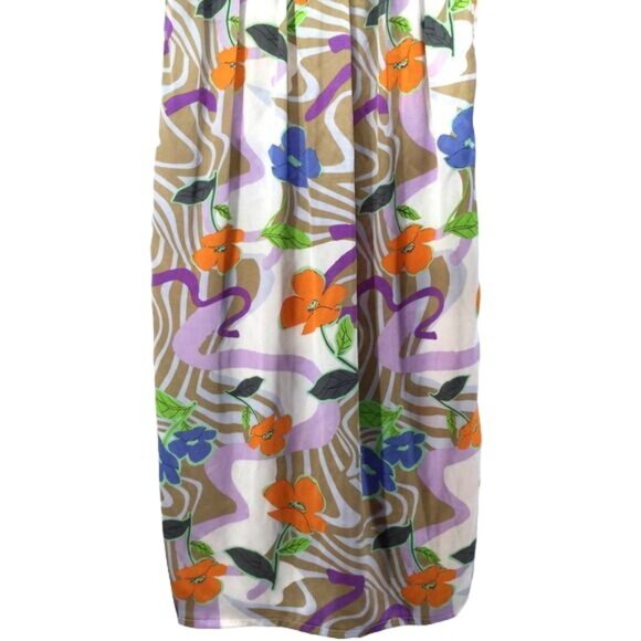 ASOS DESIGN Ruched Side Midi Skirt in Floral Swirl Print 8 NWT - Picture 8 of 8